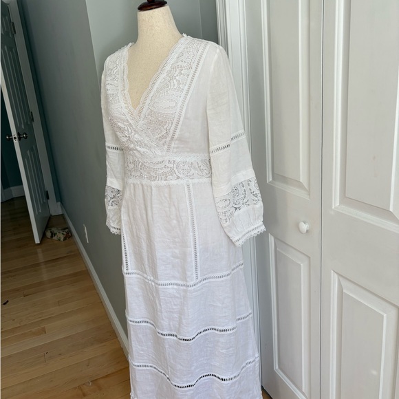 Soft Surroundings White Lace Long Sleeve Maxi Dress - Picture 6 of 14